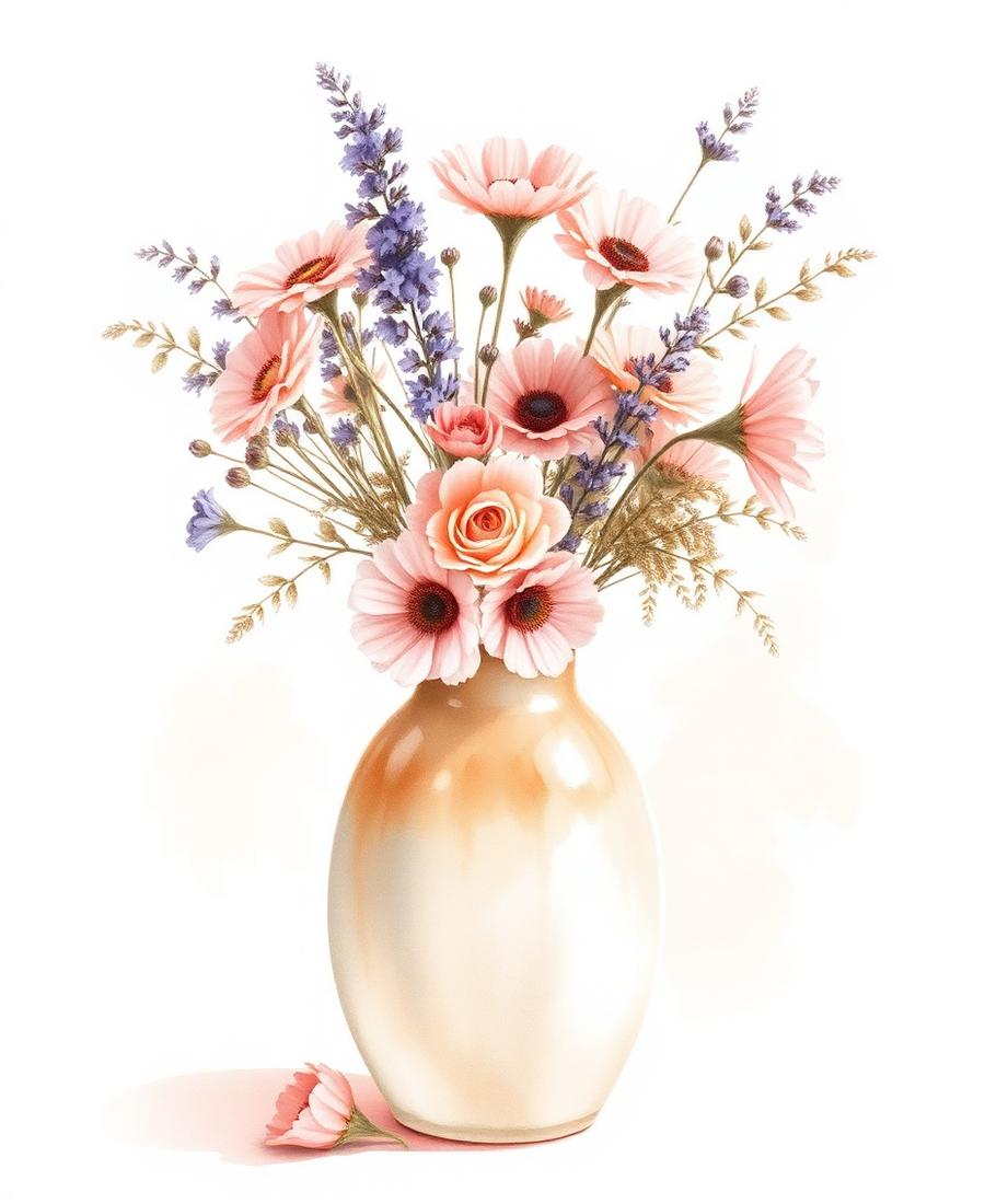 Wildflower vase painting